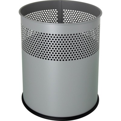 1 bis 20x helit Stahl-Papierkorb ''the dot'', 15 Liter, silber - SPARE BIS ZU 26%