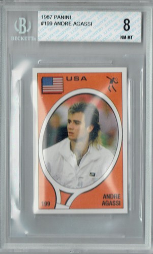 BGS 8 Andre Agassi 1987 Panini #199 Rookie Card - Picture 1 of 1