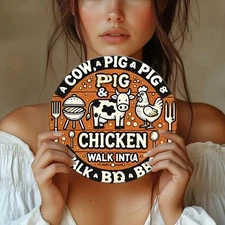 8.8 Inch Round Metal Wall Art Set for Home Decor