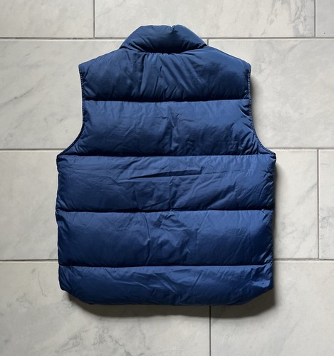 Vintage LL Bean Puffer Vest Medium Blue Mens Nylon Goose Down Fill Outdoors - Picture 8 of 16
