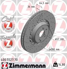 2x Bremsscheibe bel&uuml;ftet 400.5527.70 ZIMMERMANN f&uuml;r MERCEDES-BENZ SL C-KLASSE