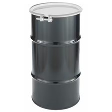 Open Head Transport Drum, Steel, 16 Gal, Unlined, Black, Cq1602