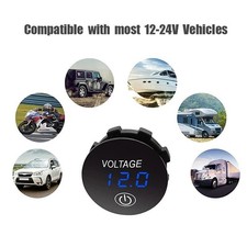 12V-24V Car Marine Motorcycle Touch LED Digital Voltmeter Voltage Meter Battery.