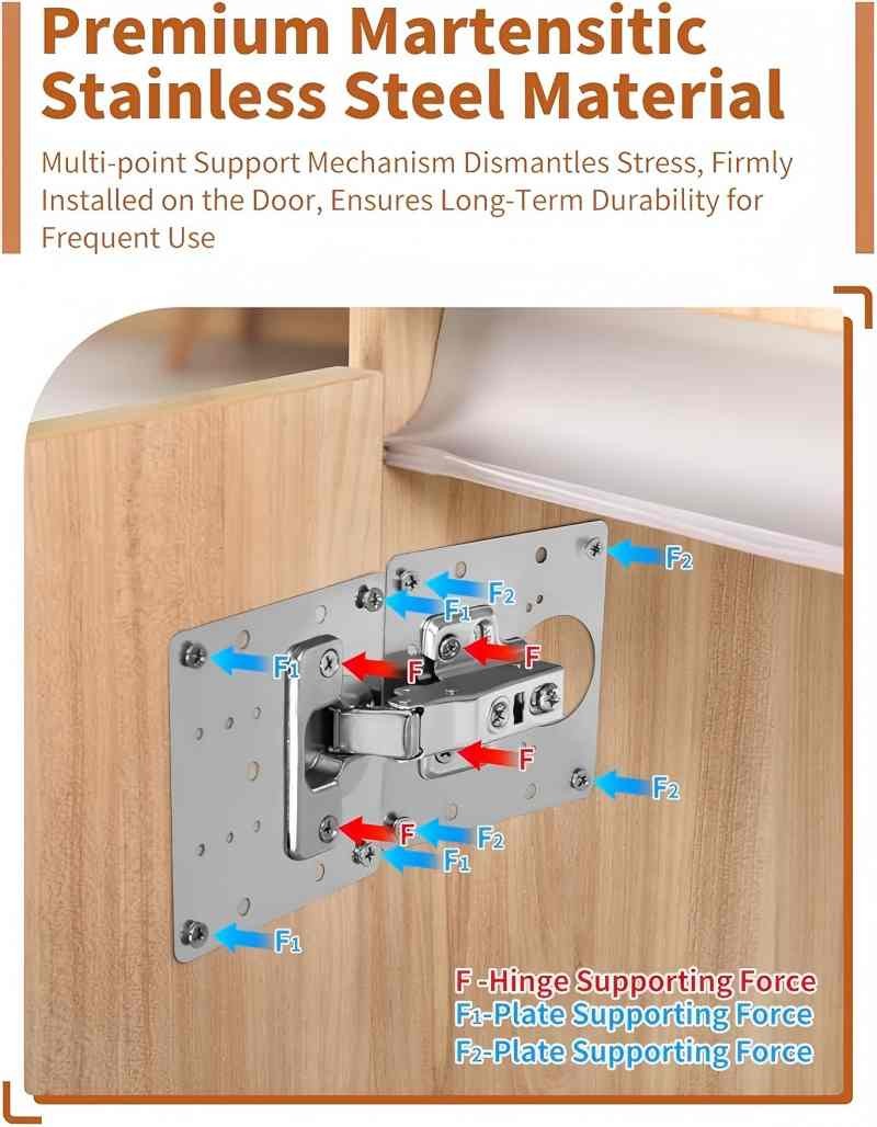 No Profit 4x/8x Hinge Repair Plate Stainless Steel Bracket Kit 3.54 x 3.54inches