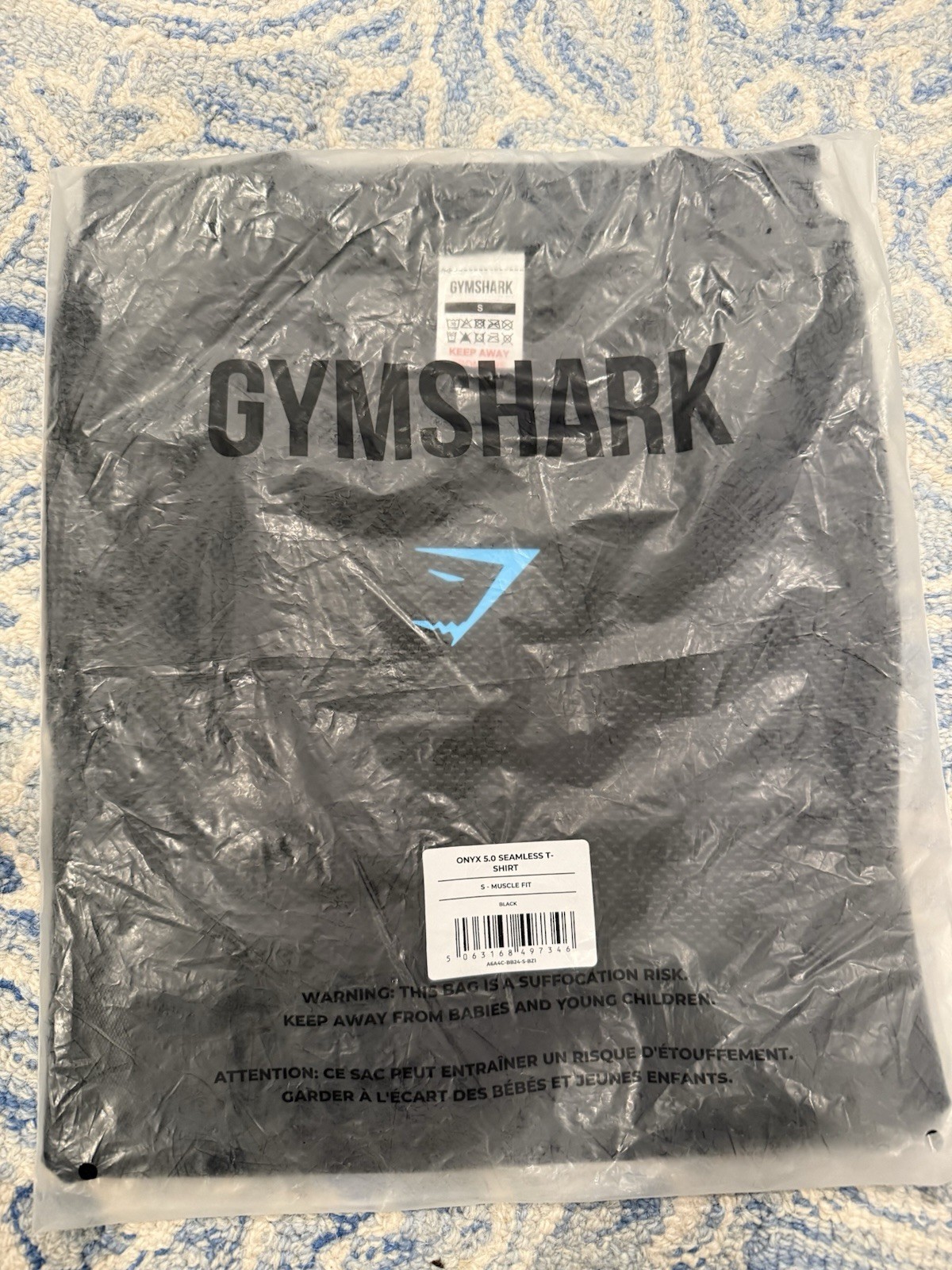 Size Small Gymshark Onyx 5.0 Seamless Muscle Fit Crew Neck T-Shirt Black 