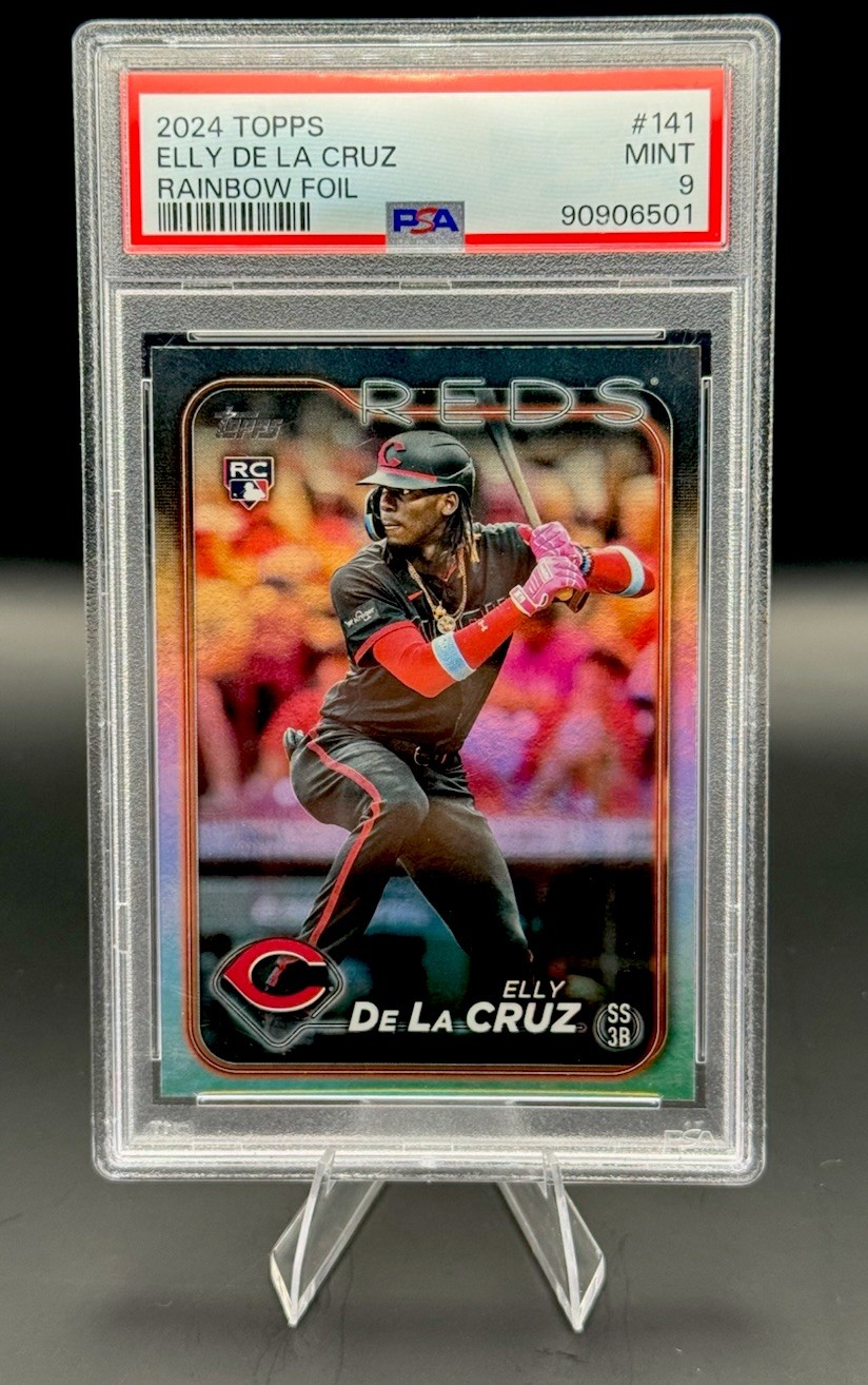 Topps 2024 Series 1 Elly De La Cruz #141 Rainbow Foil PSA 9 Reds Rookie