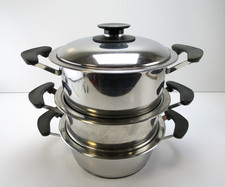 AMC Topf mit Deckel & Dämpfeinsatz & Reibe 7049 Edelstahl Set