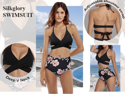 Silkglory woman s fully lined bikini two piece swim ware. BNWTs UK size small.