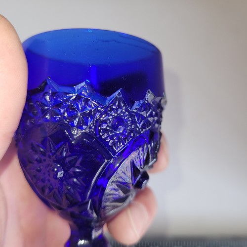 Vintage Cobalt Blue Glass Goblet - Picture 8 of 11