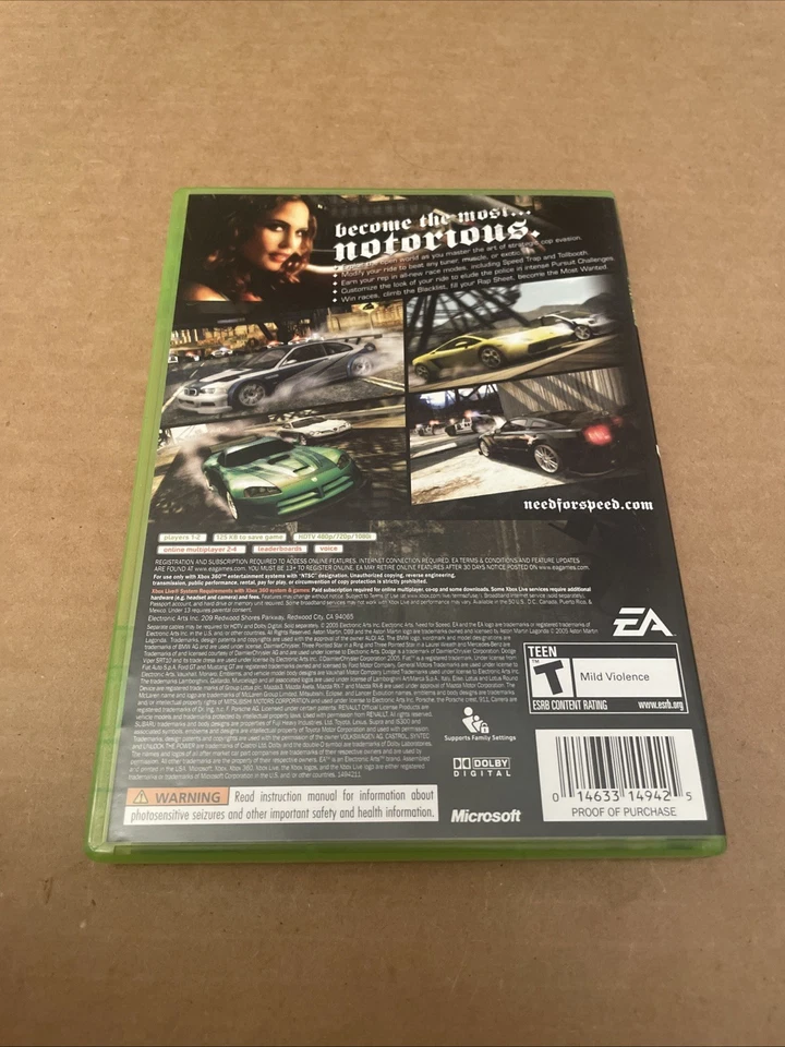 Need For Speed Most Wanted (Microsoft Xbox 360, EA, 2005) COMPLETE CIB TESTED - Image 4 of 4