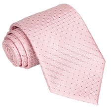 Men's Handmade Tie,Checkered Pattern Necktie With Dots