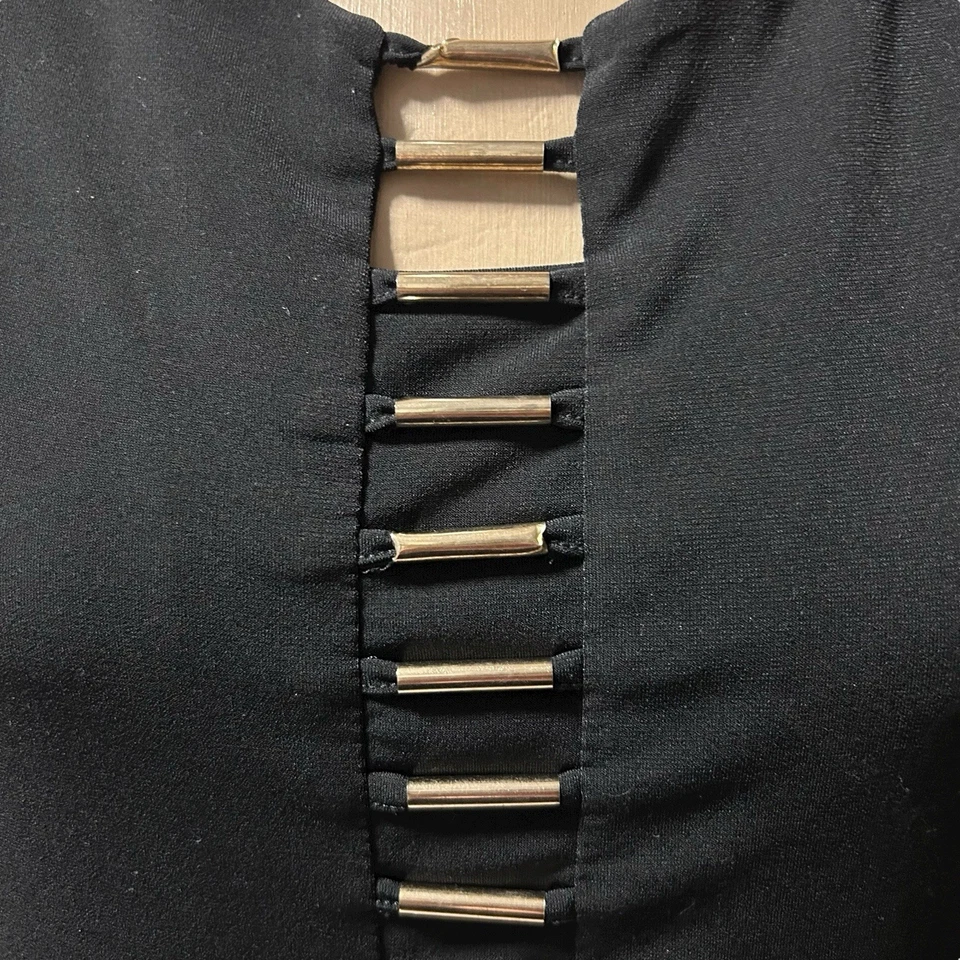 MILLERS Sz L Round Neckline Sleeveless Black High Stretch Shift Dress - image 3 of 4