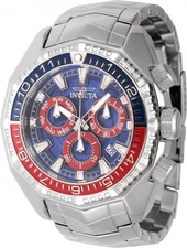 New Invicta Akula 44296 Men’s 55mm Stainless Blue Red Bezel Swiss Quartz Watch