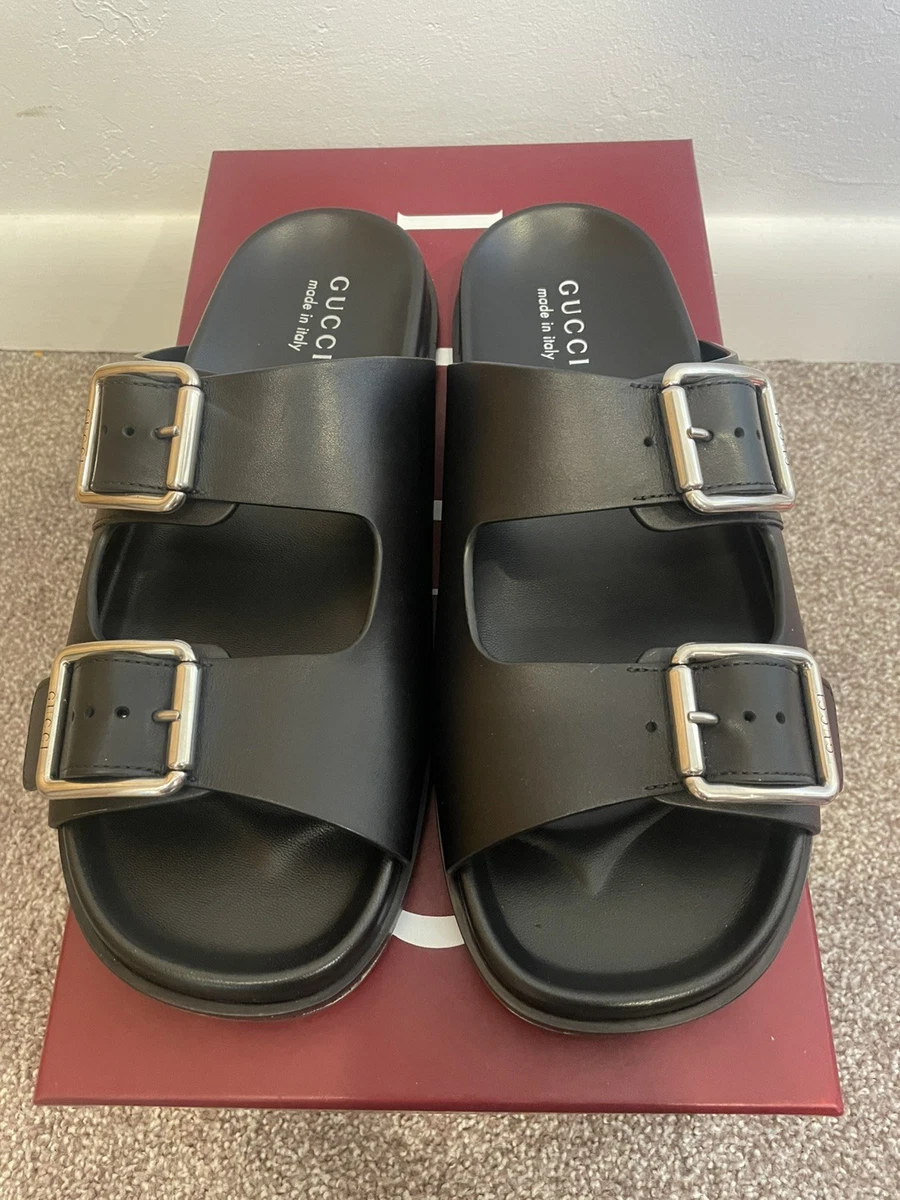 Gucci Black Leather Square Toe Minimalist Buckle Slingback Sandals sz 7.5D Gucci | Shoes | Gucci Black Leather Square Toe Minimalist  main image 4