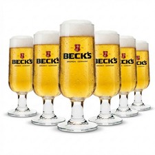 6x Becks Bier Glas 0,3l Pokal Ritzenhoff Neu Tulpe Pils Gl&auml;ser Export Helles Bar