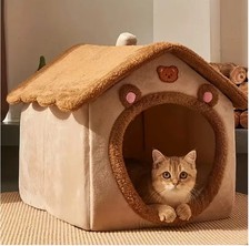 Foldable Pet House Removable Washable Cat House Puppy Cave Sofa Pet Bed House