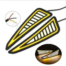 Universal Whiteamber Lights Led Daytime Running Fog Lamps Drl Kit Turn Signal