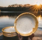 Grayson McCoy Pottery 7020 Soup Salad Cereal Bowl 6.5"W Brown Drip Glaze Set 4