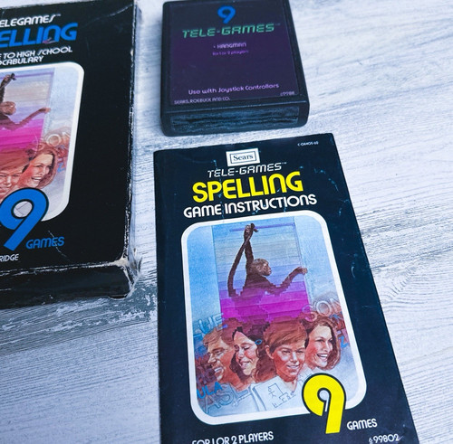 Telegames Spelling Atari 2600 (1978) CIB, Complete with Manual, Tested, Working - Picture 3 of 5