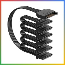 SATA Power Splitter 6 Way 15 Pin To 6 HDD SSD Optical Drives Connector Extension