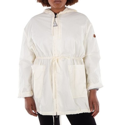 Moncler Hooded Logo-Patch Rain Jacket, Brand Size 2 (Medium)