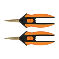6 in. Titanium Micro-Tip Pruning Shears with Softgrip Handles (2-Pack)