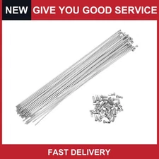 Bike Bicycle Spokes 14G 265MM Mountain Bike Spokes carbon steel Silver 36 Pcs