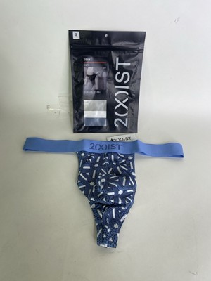 2xist Sexy Sliq Classic Thong Underwear Infinity Chain Print Mens Size S