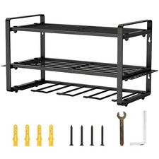 Wall Mount Power Tool Organizer Rack Drill Holder Storage Shelf Garage Workshop