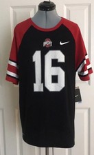 Nike Tee Dri-Fit Ohio State University OSU Buckeyes 16 Jersey Shirt Black Red L