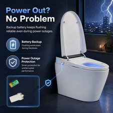 Smart Toilet Adjustable Heated Seat Dryer Auto Open/Close Cover Night Light