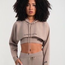 Cozy 3 Piece Knit Lounge Set Matching Crop Hoodie and Tank Top Wide Leg Pant Set