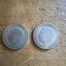 1921 King George V One Florin Two Shilling Silver Coin
