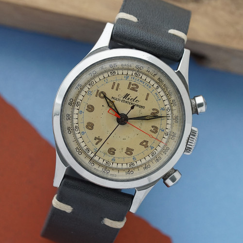 Mido 1940s Multi-Centerchrono Chronograph Valjoux VX 1300 Borgel Case