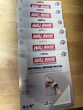 6 QTY - WAL-BOARD Tools 6" x 6" Self Adhesive Drywall Repair Patch 54-006 LOT