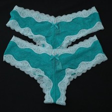 2 NEW Victoria's Secret VTG 2010s Stretch Lace Sheer Cheeky Panties Lot MEDIUM