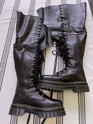 Dr. Martens Audrick 22i XTRM Black Nappa Knee High Platform Boots US 10 EU 42