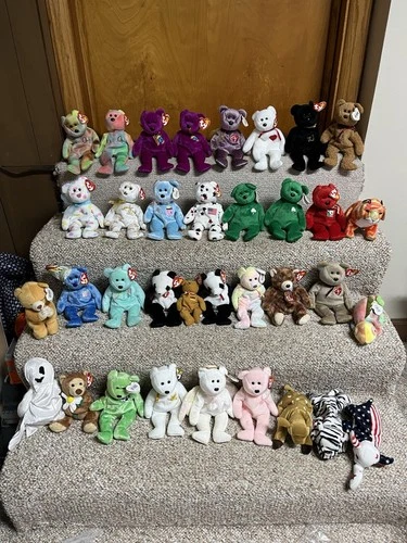 35 New Vtg Ty Beanie Babies Hang Tags Various Some Doubles Rare Retired