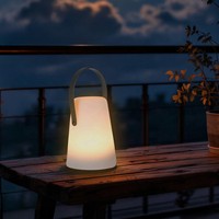 Led Tischlampe Konisch Warm Weiß - 14 Cm - Deko Garten Tisch Leuchte AußEn Timer