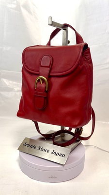 COACH Vintage 4152 Mini Backpack Bag Red Leather Drawstring USA 
