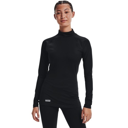 Under Armour 1365393 Womens UA Tactical ColdGear Infrared Base Mock Shirt, Black - Picture 3 of 5