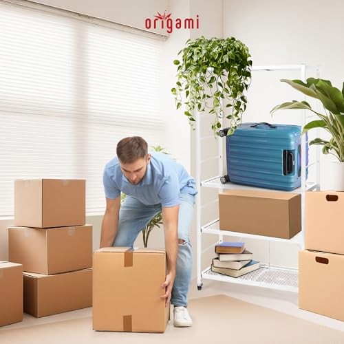 ORIGAMI 4 TIER FOLDABLE HEAVY DUTY METAL STEEL ADJUSTABLE GARAGE - WHITE