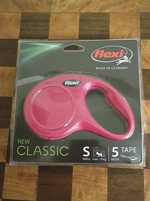 Flexi New Classic S Retractable Dog Leash 5m 16ft Tape Red Small Max 15kg