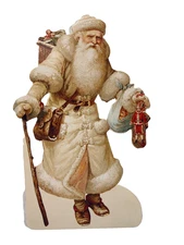 10 Gifted Line John Grossman Victorian Charms Santa Die Cut Cards w/Envelopes