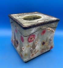 Vtg India Ink Tissue Box Cover Fresh Fields Acrylic MCM Bohemian Dried Flowers