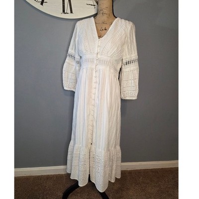 anthropologie ebba eyelet midi dress Ebba Eyelet Midi Dress