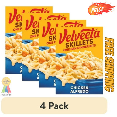 (4 Pack) Velveeta Skillets Chicken Alfredo Dinner Kit, 12.5 Oz Box Delicious USA