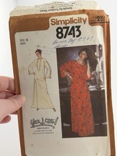 Vintage 70s Simplicity 8743 Caftan Sewing Pattern Misses Size 10