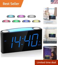 7.5-Inch Large Display Alarm Clock with Adjustable Brightness & Battery Backup