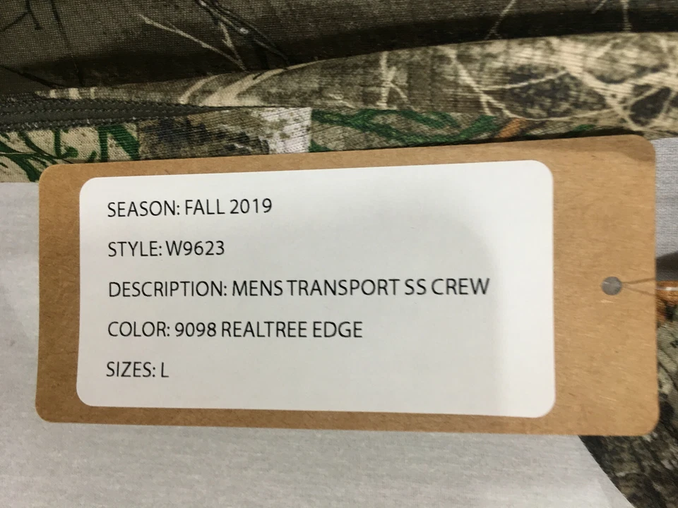 Terramar - Transport 1.0 Baselayer S/S Crew - M's Lg - NWT - Realtree Edge - Image 4 of 4